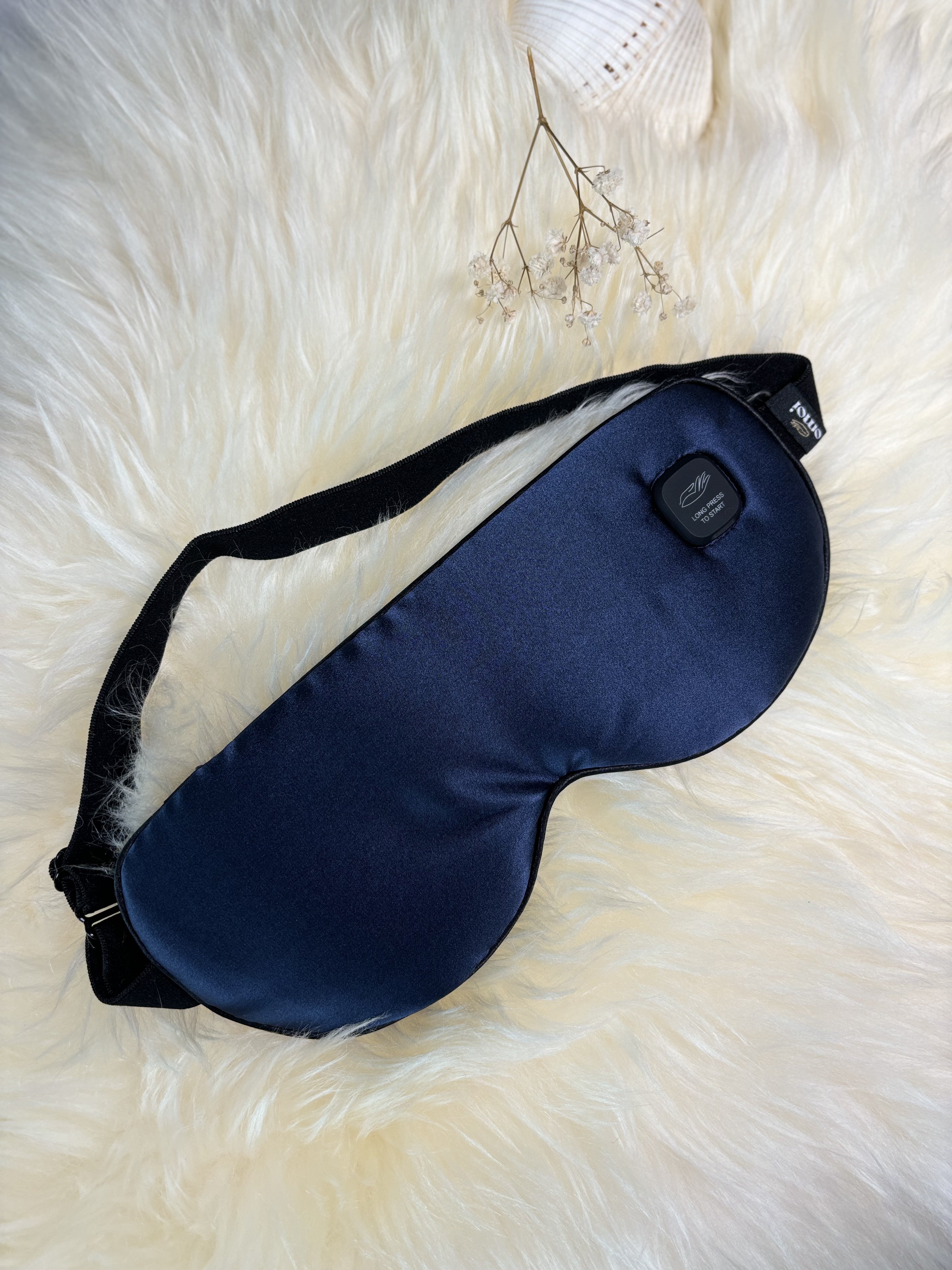 omoi heated silk eye mask / navy