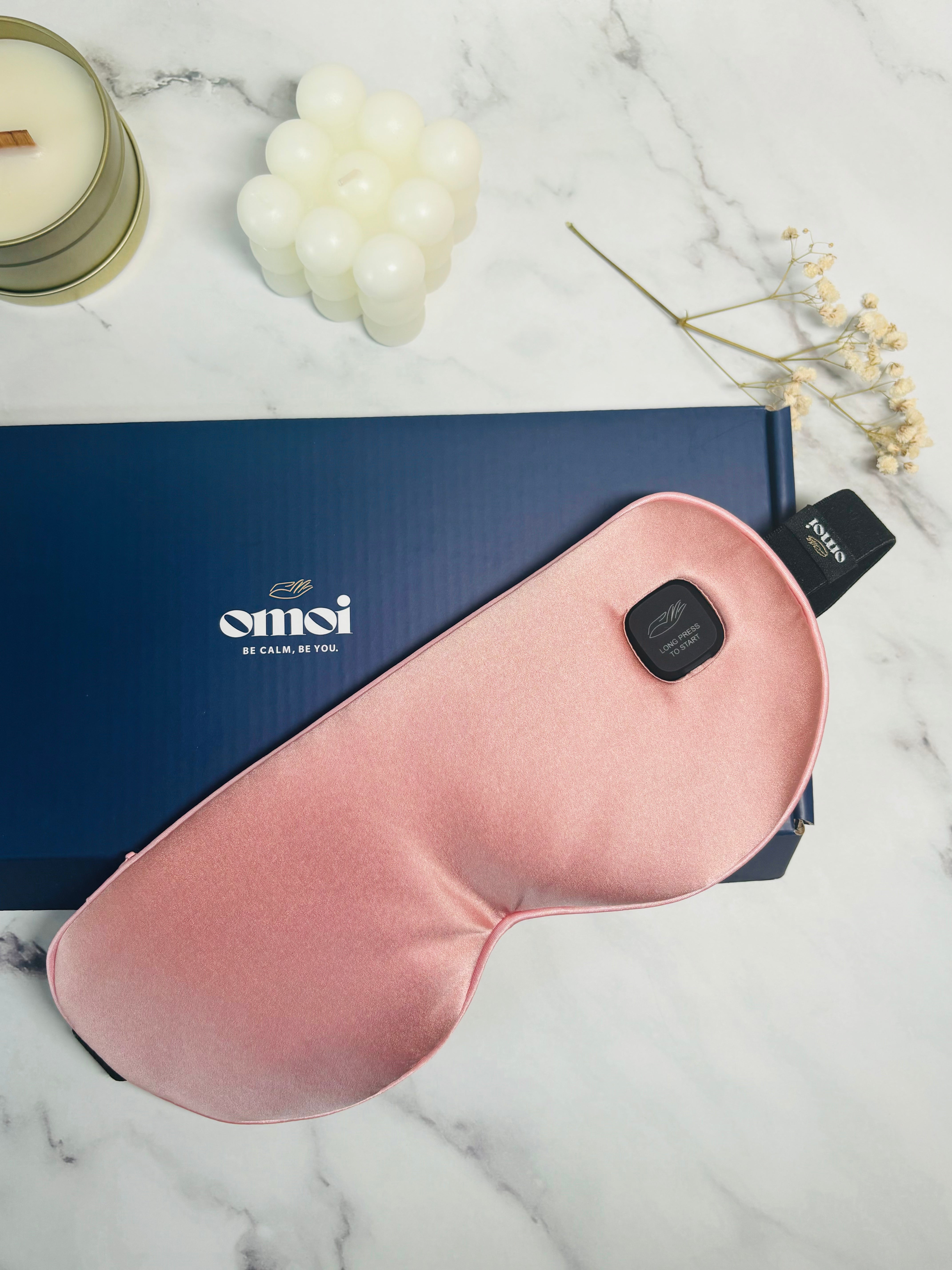 omoi heated silk eye mask / sakura pink