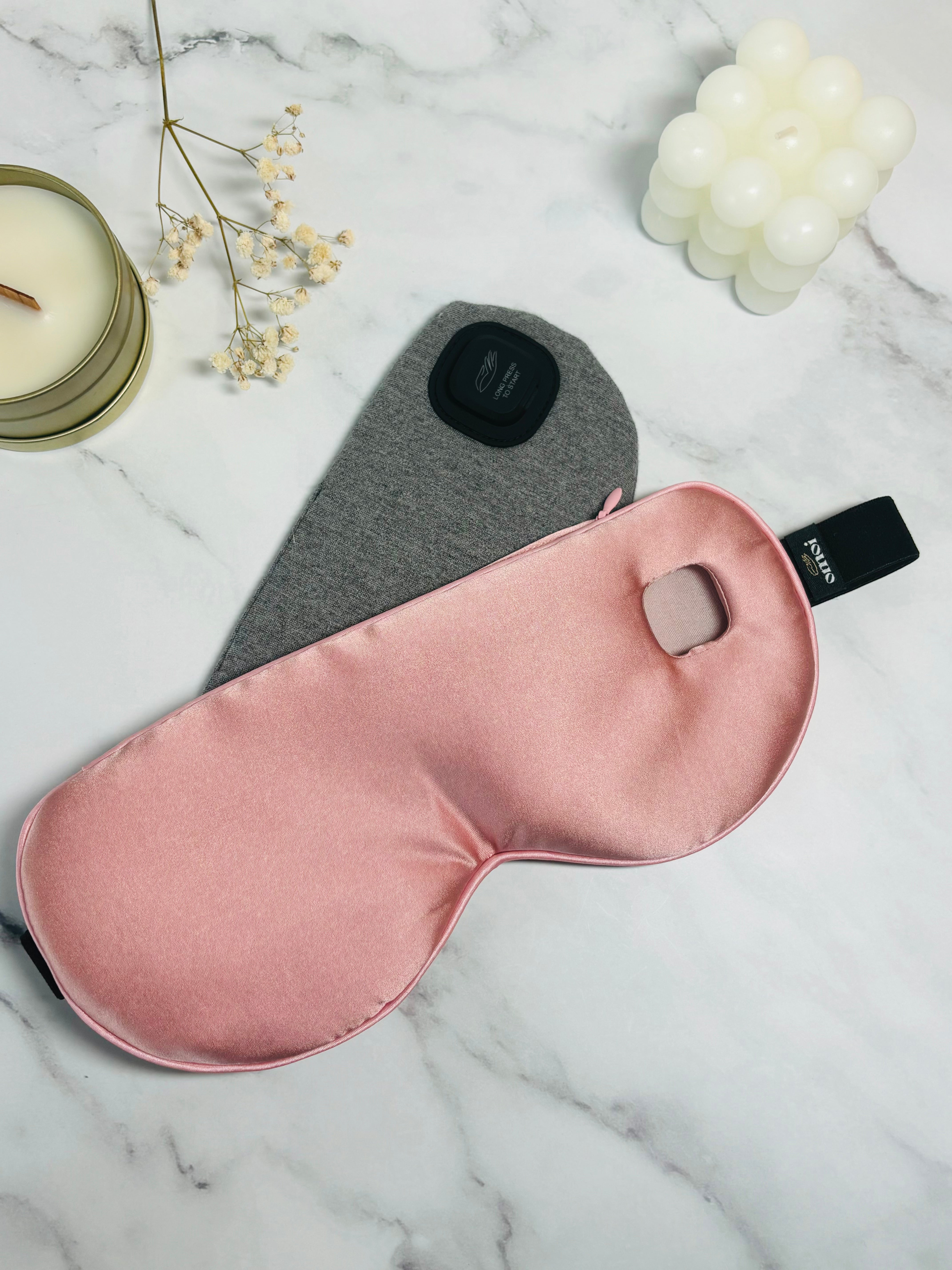 omoi heated silk eye mask / sakura pink